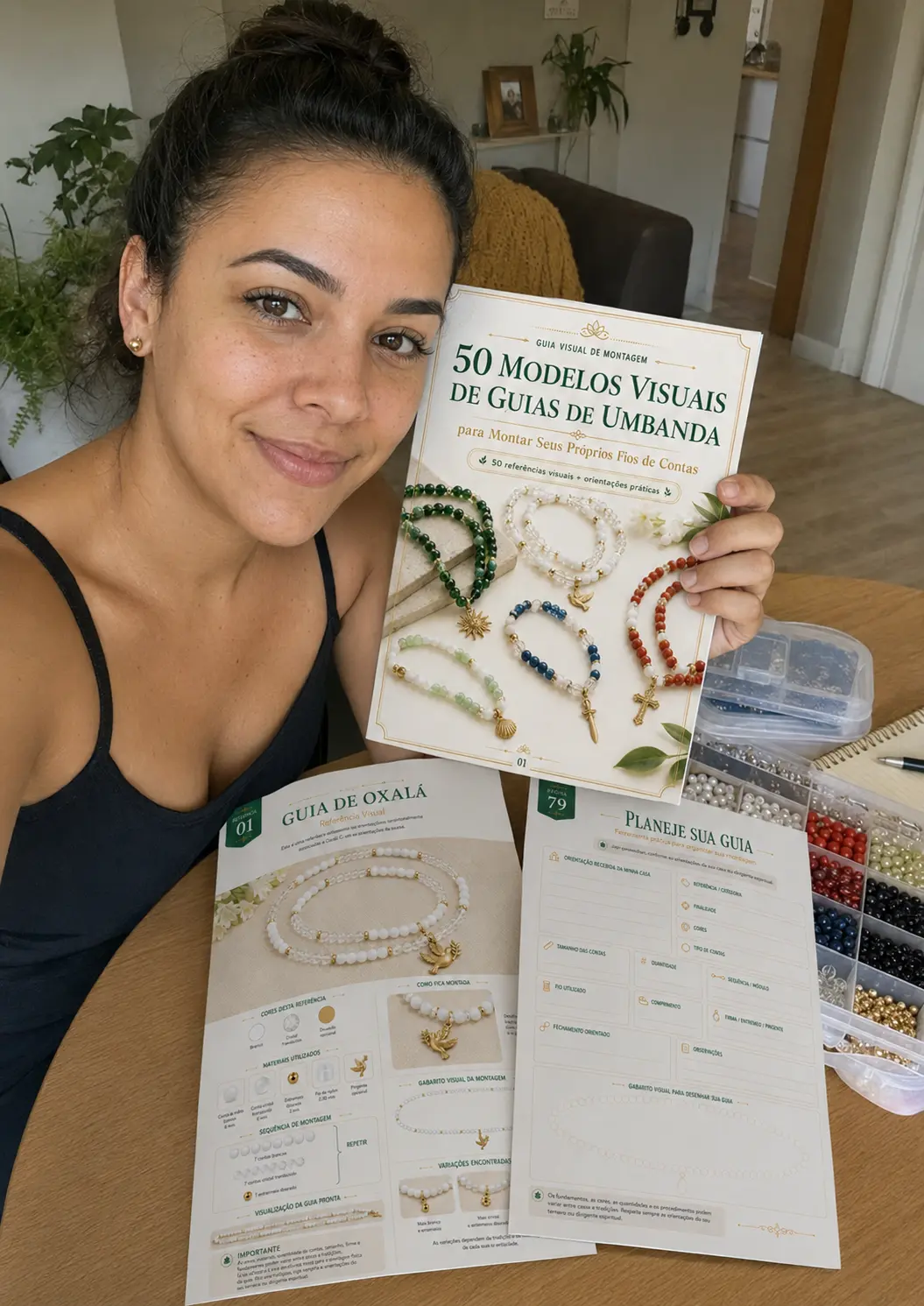 Guia visual impresso apresentado com as fichas de planejamento
